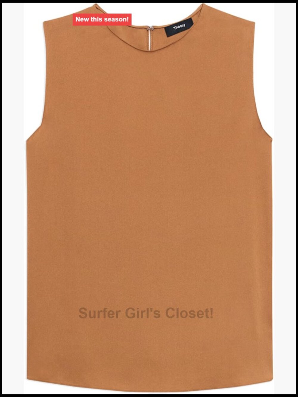 Theory Silk Sleeveless Crew Neck Shell Top